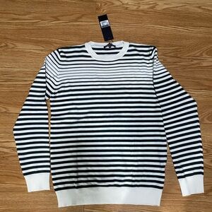 Dinamit Golden Jeans Brand Striped Gray and White Men's Sweater